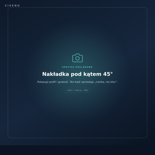 Nakładka Ciseno Pro pod kątem — profil i grubość