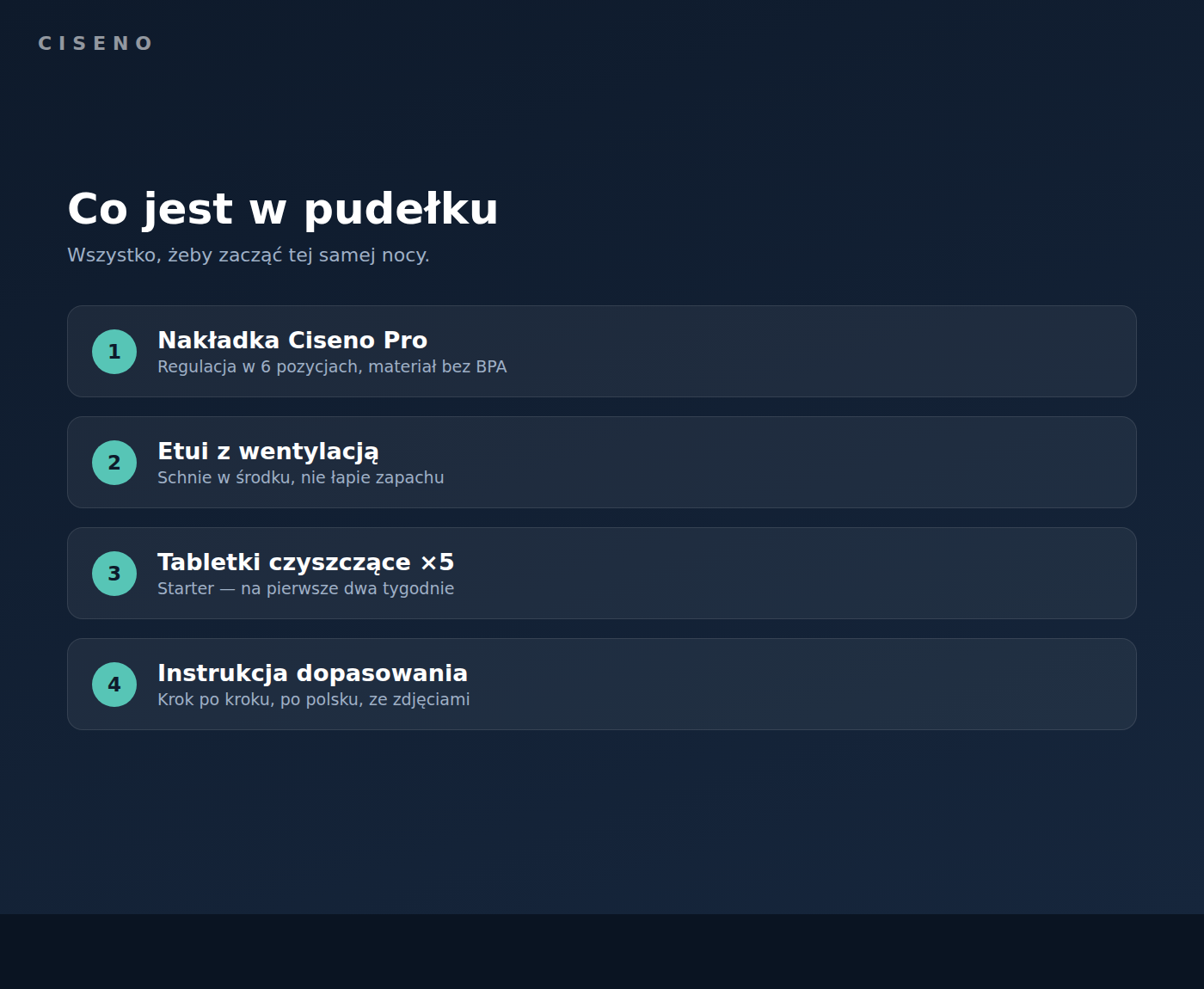 Zawartość zestawu Ciseno Pro